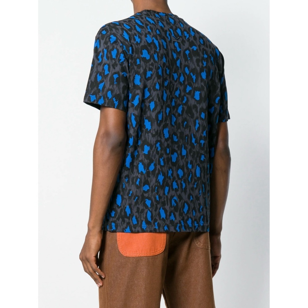 KENZO Paris Leopard Print Blue / Grey / Black T-Shirt - Picture 2 of 11